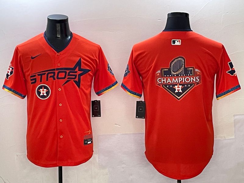 Men Houston Astros Blank Orange Fourth generation Joint Name Nike 2025 MLB Jersey style 15->houston astros->MLB Jersey